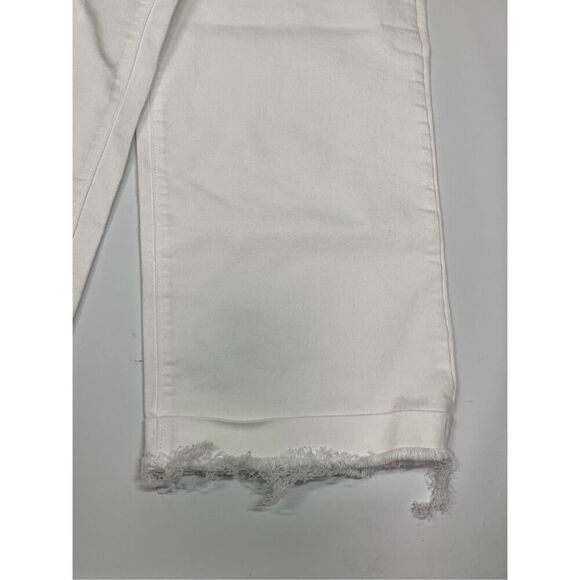 Old Navy Women's Frayed 5 Pocket Denim Capri Wide Leg Crop Jeans White Size 8 - Picture 3 of 8